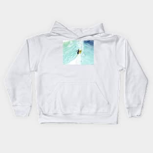 Surfing the Wave Yupo Painting Kids Hoodie